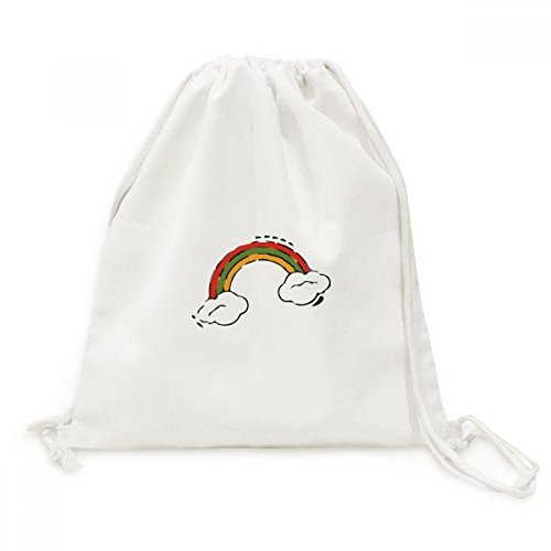 Sac de voyage imprimé arc-en-ciel avec fermeture cordon coulissant