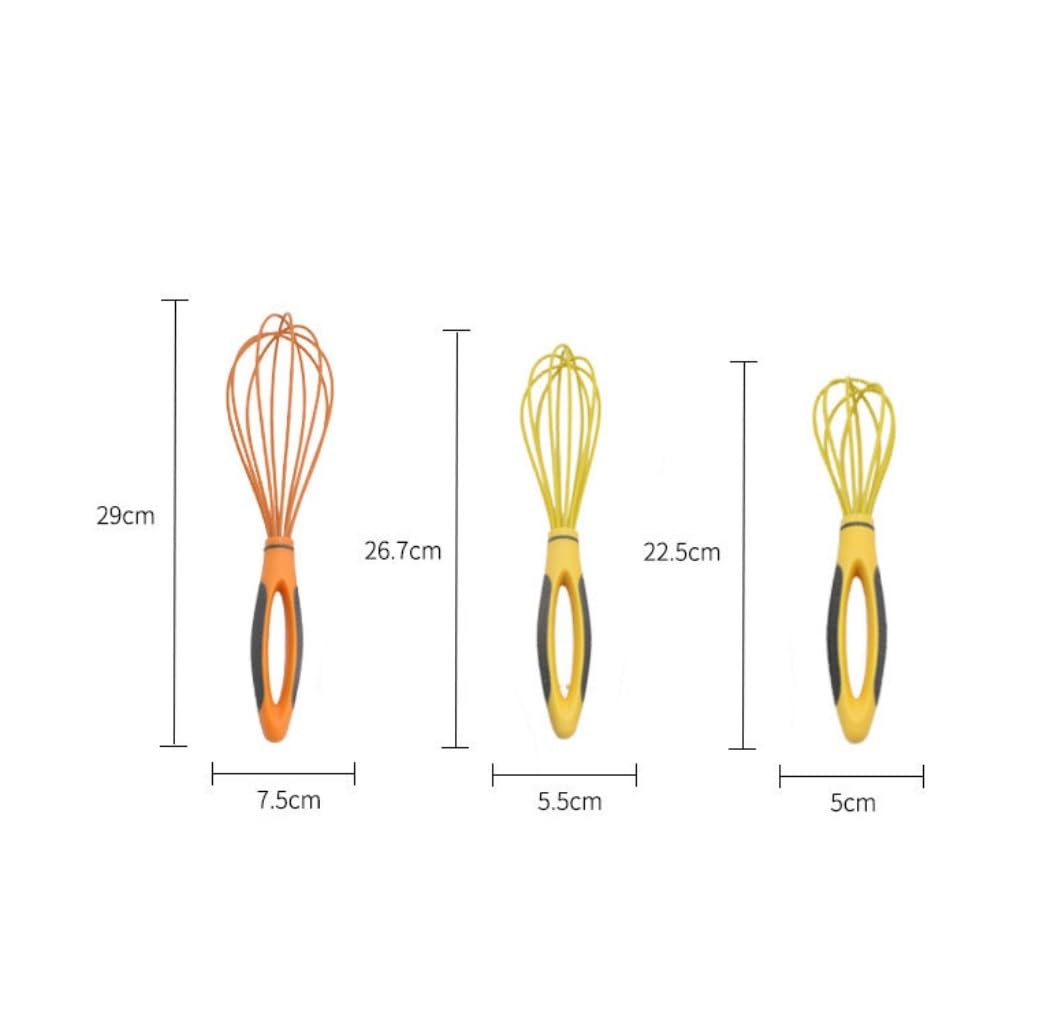 Batidor Huevos Herramientas Plásticas Manuales De La Hornada Cocina del Mezclador Crema Batidor Huevos Manija Plástica Silicón Utensilios Cocina(22.5x5cm)