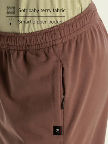 Image of DAMENSCH Men Mid Rise Regular Fit Cotton Blend Solid Moisture Wicking Antimicrobial Zipper Pocket Super Comfortable Baby Terry Lounge Joggers