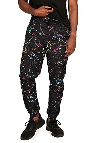 Image of Tipsy Elves Windbreaker Pants for Men - Retro 80s 90s Funny Mens Casual Track Pants - Zipper Pocket Elastic Band Drawstring