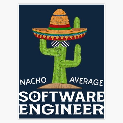 Fun Funny Software Engineer Humor Gifts, Funny Cactus Illustration Distressed Design Meme Saying Sof Bumper Sticker Window Water Bottle Decal 5″