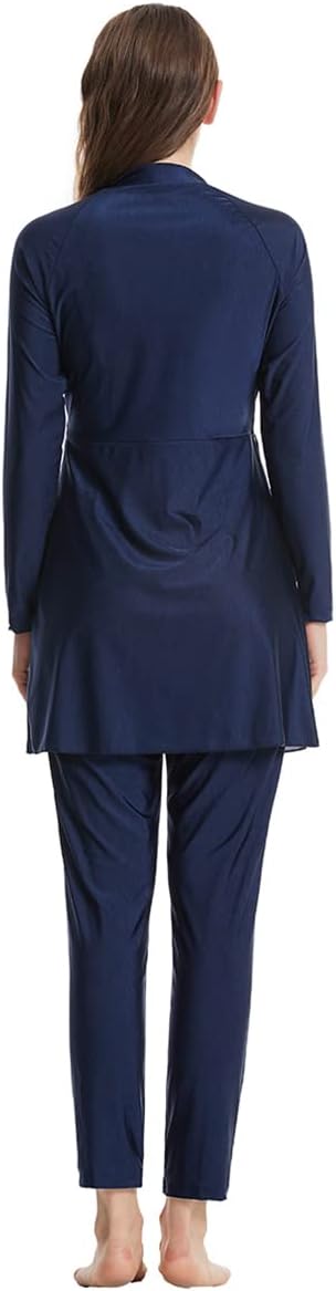 Womens Burkini Swimsuits Muslim Modest Swimwear Islamic Full Body Swimming Top Pants Hijab Long Sleeve Rash Guard