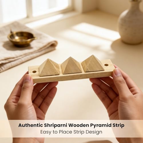 Image of Plus Value Authentic Shriparni Wooden Pyramid Strip for Vastu Dosh Nivaran | Toilet & Bathroom Defects Remedy | Negative Energy Protection | Home Office Vastu Correction Tool | Original | Ready to Use