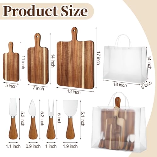Set 8 tablas de cortar madera acacia rectangulares miniatura 6