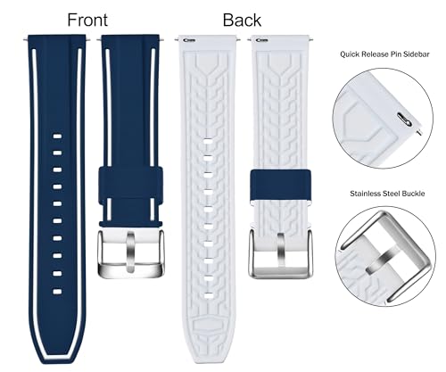 Image of TIMEWEAR 22 mm Silicone Strap With Quick Release Pin Sidebar, Compatible with Boat Xtend, Noise Colorfit, Fireboltt, Samsung Gear, All Watches & Smart Watches with Lug Width 22mm