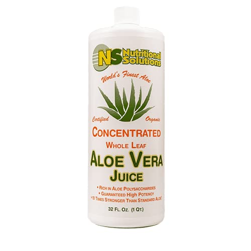 Aloe Vera Juice - Certified Organic - Whole-leaf - Cold Pressed - No Water Added - Not From Concentrate - Guaranteed High Potency - Rich in Polysaccharides