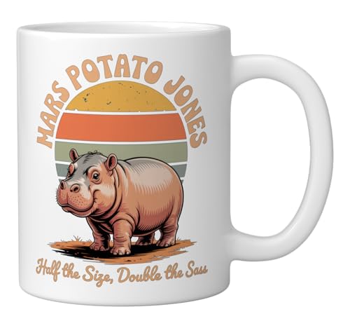 Taza de cerámica blanca 11 oz con diseño Mars Potato Jones miniatura 2