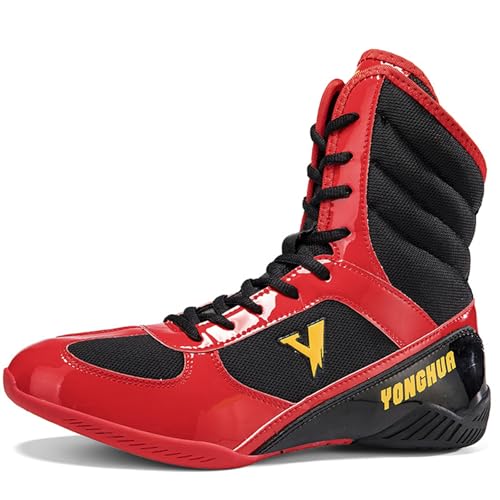 Men's Wrestling Shoes High Top Boxing Sneakers for Martial Arts Weightlifting Deadlift Adult Non Slip Fitness Sneakers