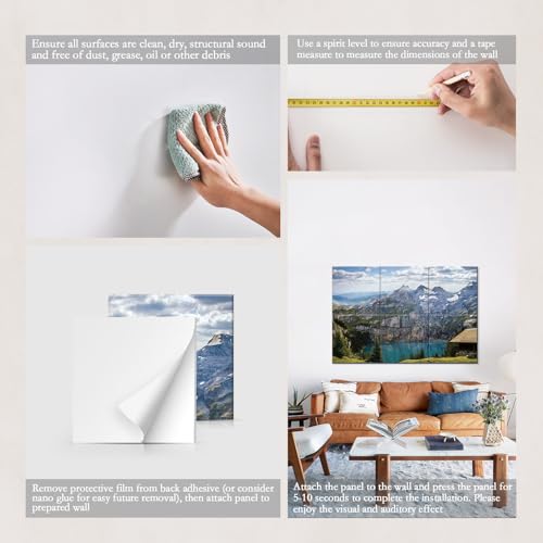 Image of JBER 6 Pack Art Acoustic Panels 72 inch x 48 inch, Lake Oschenis