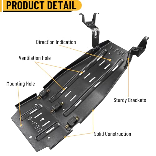 Image of Engine Skid Plate, Transmission Splash Shield, Heavy-Duty Undercarriage Guard Protector Compatible with 2018-2023 Jeep Wrangler JL 4WD