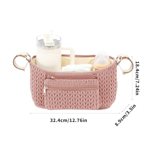 Bolso colgante práctico para cochecito color caqui miniatura 5