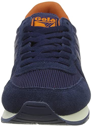 Image of Gola Men's Daytona Trainers, Navy Ash Moody Orange, 7 US