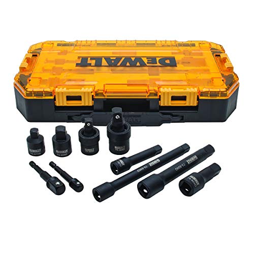 DEWALT Impact Driver Socket Set with Impact Extensions and Drill Adapters Metric 10-Piece 3/8 and 1/2 Drive (DWMT74741)