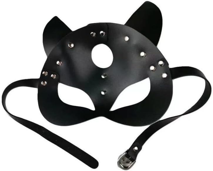 Miniatura 5 de Géneric Máscara de piel de gato para mujer, disfraz de conejo, zorro, máscara sexy de animal, máscara de media cara, cosplay, fiesta de Halloween,