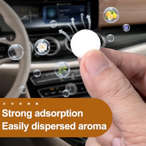 HINZIC 30Pcs Car Air Freshener Refill Felt Pads, 17.5MM/0.7inch Unscented Air Freshener Vent Clips Replacement White Oil Perfumes Refill Tablets for Car Diffusers by HINZIC - Image 6
