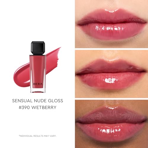 Image of HERA Sensual Nude Lip Gloss #390 WET BERRY | Volumizing Sheer & Glossy Finish, Non-sticky, Moisturizing and Hydrating, Korean Makeup, 0.17 oz. (5g)
