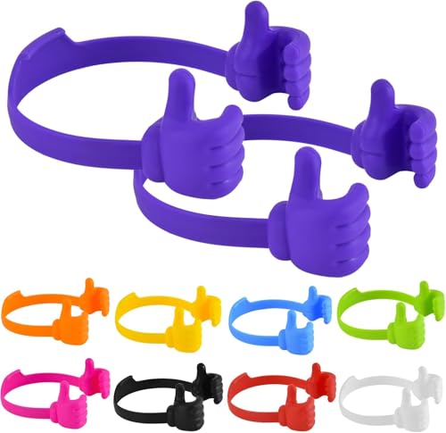 Maudzlan Phone Stand Holder 2 Pcs Thumbs Up Lazy Hand Arm Finger Holder Novelty Portable Desk Mobile Cell Phone Kickstand Cute Cheap Accessories Gifts for Teen Kid Girl (Purple)