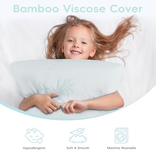 Memory Foam Toddler Pillow for Ages 2+, Washable Pillowcase - 13” x 18”