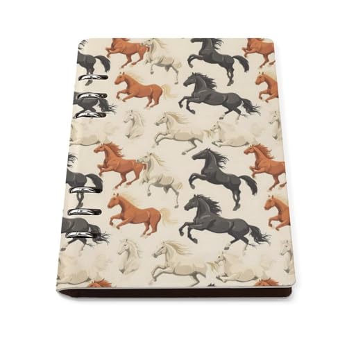 Carnet ligné A5 cuir rigide rechargeable pour notes de bureau école et écriture voyage