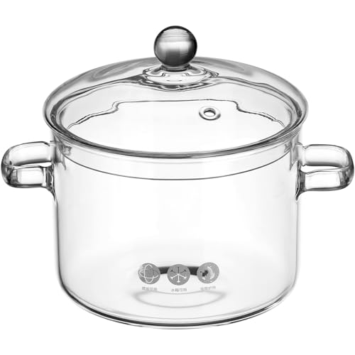 SOIMISS Olla De Sopa De Estufa De Cerámica Eléctrica Sopa De Cocina Olla De Fideos Instantáneos Tazón De Fideos Instantáneos Apto Para Microondas Vidrio De Alto Borosilicato Transparente