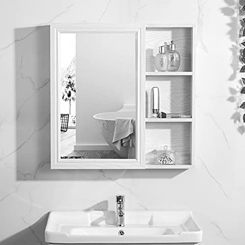 Generico mobiletto del Bagno,Spazio Bagno in Alluminio Bagno a Parete con Specchio Contenitore Sospeso in Alluminio Multifunzionale, per Bagno