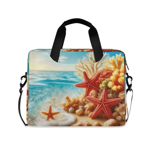 Funda portátil con estampado de estrella de mar coral miniatura 1