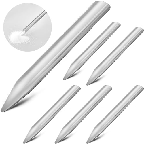 Zonon 6 Pcs 6 Inch Lab Spatula Stainless Steel Bead Scoop Round Pointed