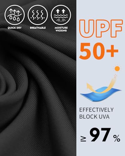 WOWENY Rash Guard Long Sleeve Swimsuits UPF 50+ Sun Protection 2 Piece Swim Shirt Set Bathing Suit with Swim Shorts4