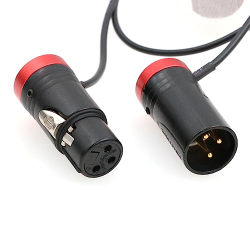 SZRMCC XLR Cable XLR 3 Pin Male to3 Pin XLR Female Low-Profile Audio Cable for Sound Devices 633 688 788T 302 552 Zaxcom Recorder Device Zoom F8 (Red Cap) - Image 3