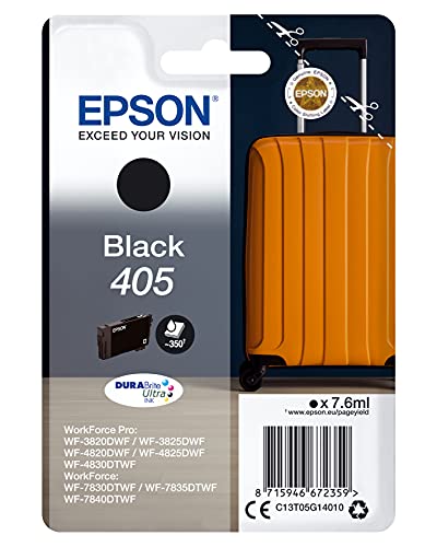 Epson Orginal 405 Tinte Koffer WF-3820DWF WF-3825DWF WF-4820DWF WF-4825DWF WF-4830DTWF WF-7830DTWF WF-7835DTWF WF-7840DTWF schwarz