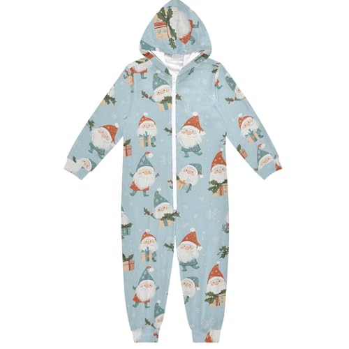 CHIFIGNO Mono unisex de una pieza para niños, divertido disfraz de Halloween para niños y niñas, Adorable gnomo de Navidad, color azul claro, 4 años