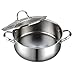 Cooks Standard Dutch Oven Casserole with Glass Lid, 7-Quart Classic Stainless Steel Stockpot, Silver