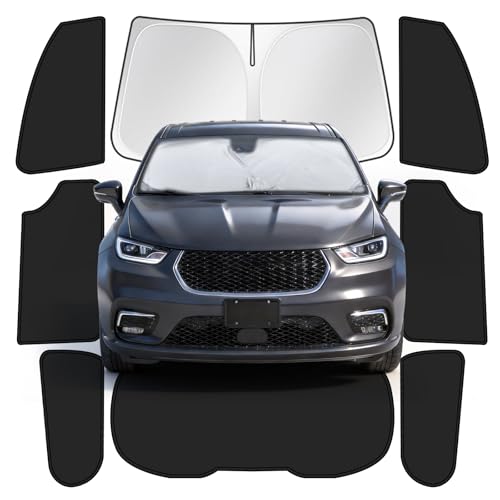 Image of Car Window Shades for Chrysler Pacifica /Pacifica Hybrid 2017-2025, 8pcs Privacy Sun Shade Set for Front Windshield Side and Rear Windows, Full Window Covers Keeps Vehicle Cool for Camping Napping