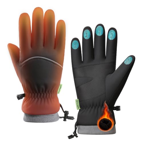Werfunee Handschuhe Winter Fahrradhandschuhe Herren Damen Thermo WinterHandschuhe Touchscreen Wasserdicht Winddicht rutschfest Sporthandschuhe für Radfahren, Laufen,...