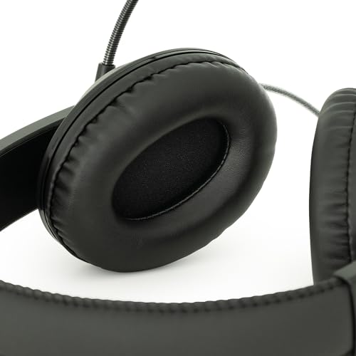 Image of Egghead Premium Over-Ear School Testing & Multimedia Headset with 360 Pivoting Microphone, Leatherette Ear Cushions, Adjustable Headband, Resealable Storage Bag
