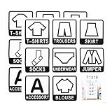 HAWILLOSCH 2個 衣類類ラベルシール 自己粘着式 衣装ケース対応 家族向け識別用ステッカー 寝室ワードローブ整理用 簡単貼付け可能