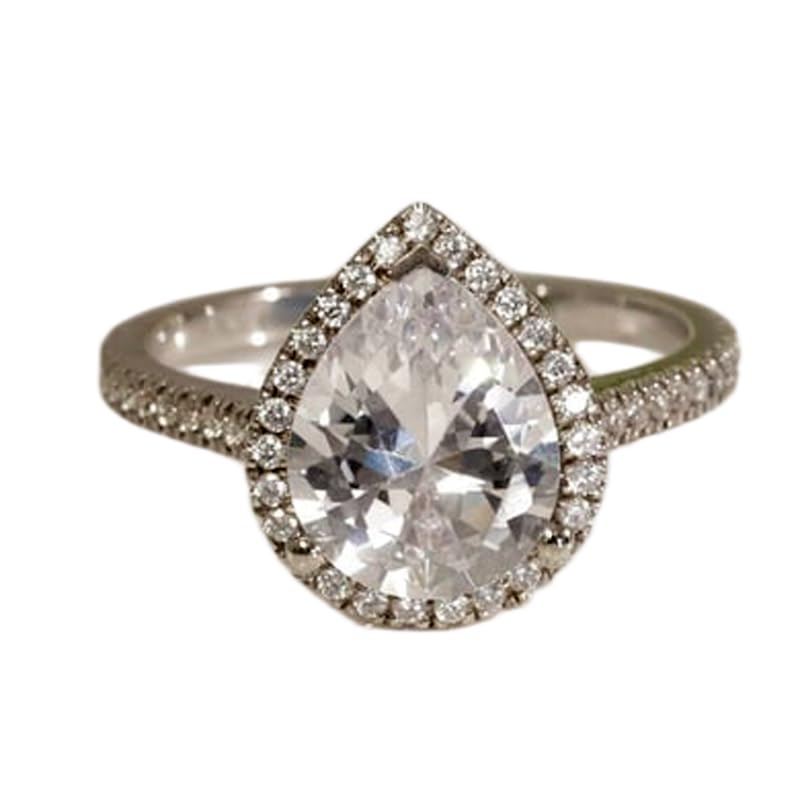 Bague d'éternité argent 925 anti-ternissement anneau brillant halo cz