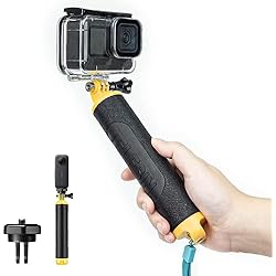 Palo Selfie De Agua TELESIN Mango Palo flotante impermeable para GoPro Hero 12 11 10 9 8 7 6 5 4 3 2, Max, Palo selfie subacuático Palo flotante impermeable con agarre antideslizante para la mayoría de las cámaras acción