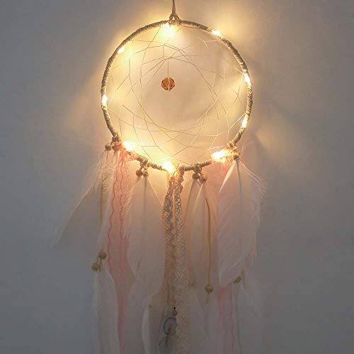 Preisvergleich Produktbild Cramberdy String Lichter LED Lichterkette, Weihnachtsbaum Deko für Innen und Außen, LED Dream Catcher Wolkenfeder Dreamcatcher Mädchen Geburtstagsgeschenk Baby Room Decor