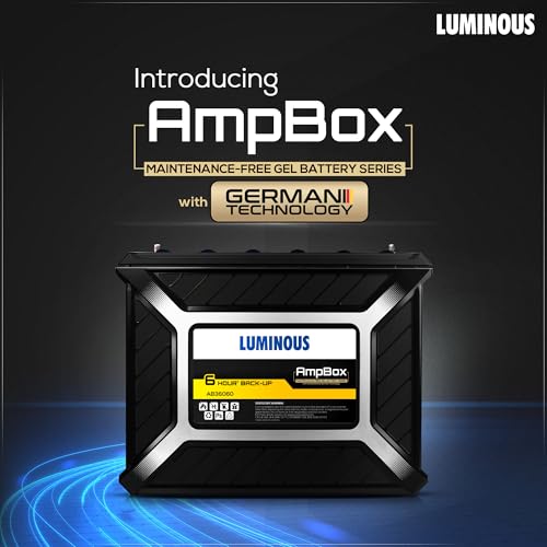 Image of Luminous Ampbox AB36060 Gel Battery for Home, Office & Shops | Tall Tubular Battery | 6hr Backup | Maintenance Free | German Technology | Durable & Reliable | 60 Months Warranty by Luminous