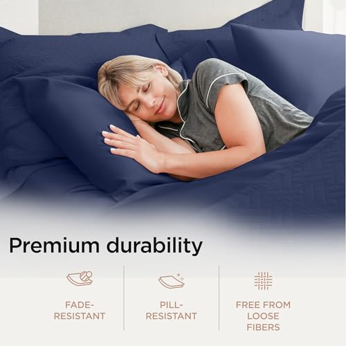 Image of Threadmill 1200TC Supima Cotton Full Sheet Set, Sateen, Folkstone Blue