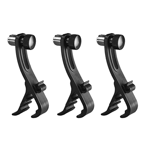 Clips de batterie réglables Baoblaze lot de 6 pinces de jante noir pour micro