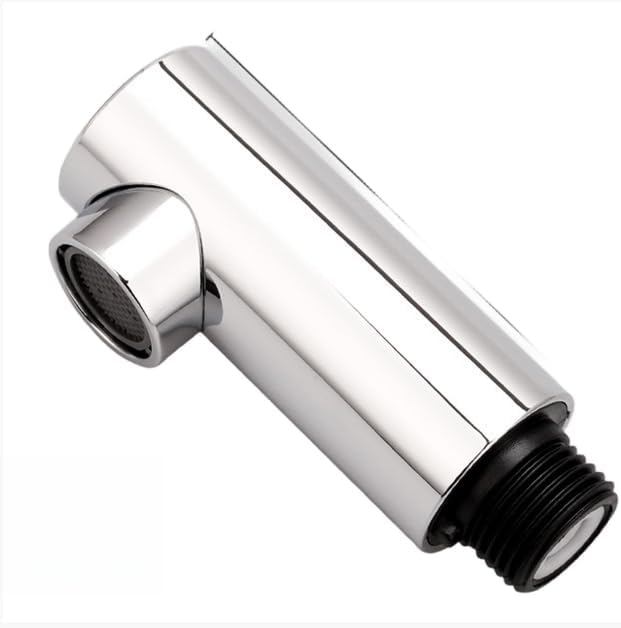 Pull Down Kitchen Faucet Spray Head Replacement, Dual Mode Aerated Stream and Shower Spray with Anti Splash ABS Nozzle, Compatible with Standard 4 Point External Thread Faucets Silver
