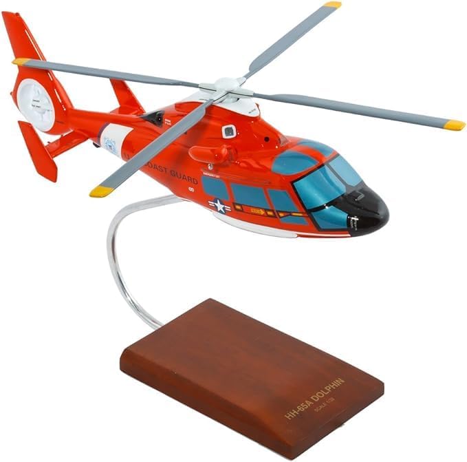 HH-65 Dolphin US Coast Guard USCG Rescue Desktop Display Helicopter Model Scale 1/32
