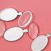 Faxco 48 Pieces Oval Pendant Trays Set, 24 Transparent glass cabochons with 24 Silver Pendant Trays, clear glass dome cabochon Non-calibrated Oval 20x30mm/ 0.79x1.18inch For Photo Pendant Craft Jewel