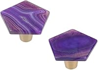 Vista 15 de Rockcloud Cajón de perilla de ágata con tornillos, mango hexagonal de ágata morada para armario, armario, accesorios de herraje, decoración