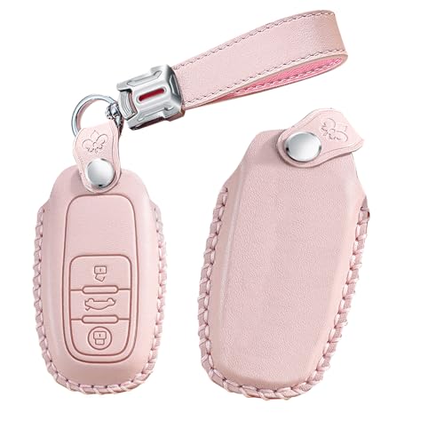 Coque de clé Audi en cuir de vachette protection antichoc et anti-rayure pour télécommande