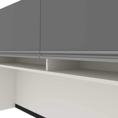 Miniatura 3 de Bestar Connexion Hutch para carcasa de escritorio estrecha, 71 W, pizarra y arenisca