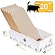 Conlun 5er-Pack Katzenkratzbox mit Katzenkratzpad, Großes Beidseitiges Design, Interaktive Öffnungen, Sauber & Langlebig, Kratzpappe für Katzen, Möbelschutz (Groß, Weiß)