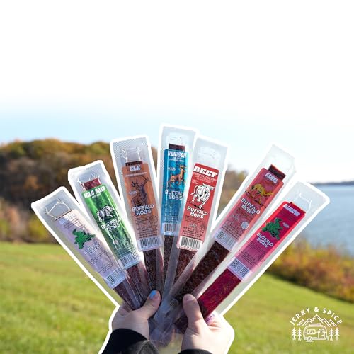 Jerky-N-Spice Buffalo Bob'S Exotic Jerky (10-Pack), 10 Flavor Variety Pack Of Exotic Snacks, Wild Game Jerky Snack Packs For Fathers, Food Gifts Healthy Beef Sticks thumb #6